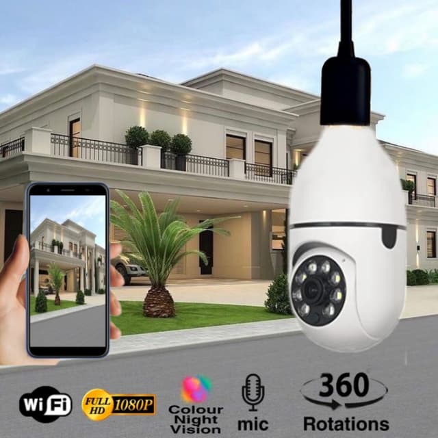 PTZ Bulb Camera Colour Night Vision
